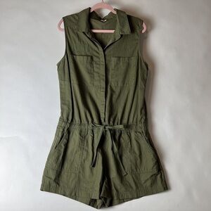 Garage green army style romper - XS